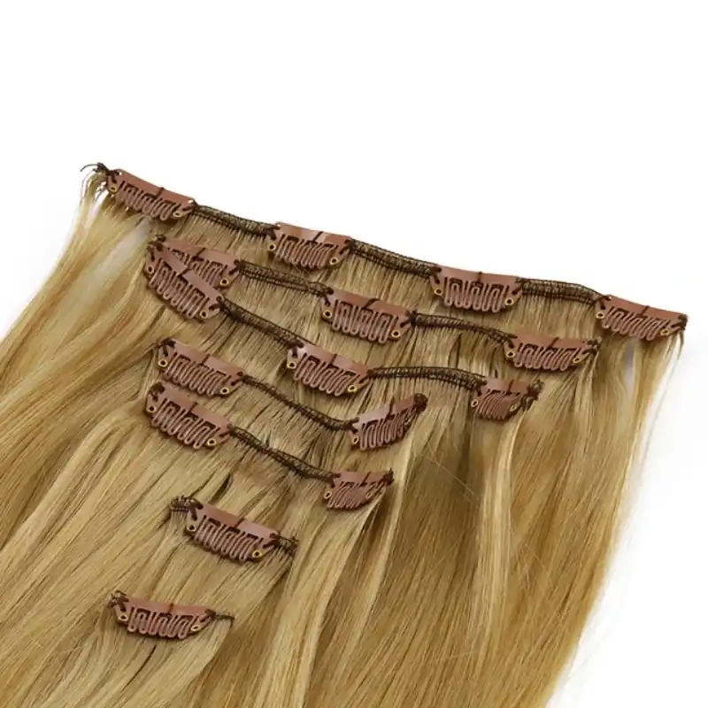 Brown Seamless PU Clip-In Hair Extensions for Quick Makeovers