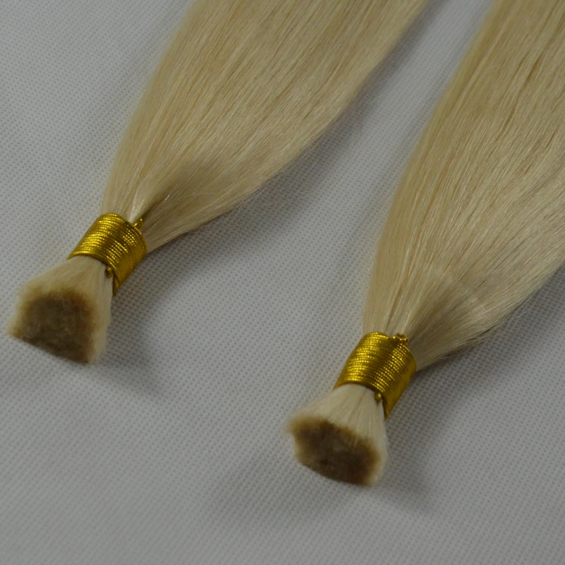 #613 color Remy Human Hair Bulk Hair Extension ZJ5
