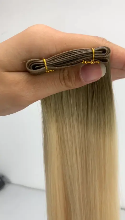 Hot sale premium human hair machine weft hair extensions for thinning hair women